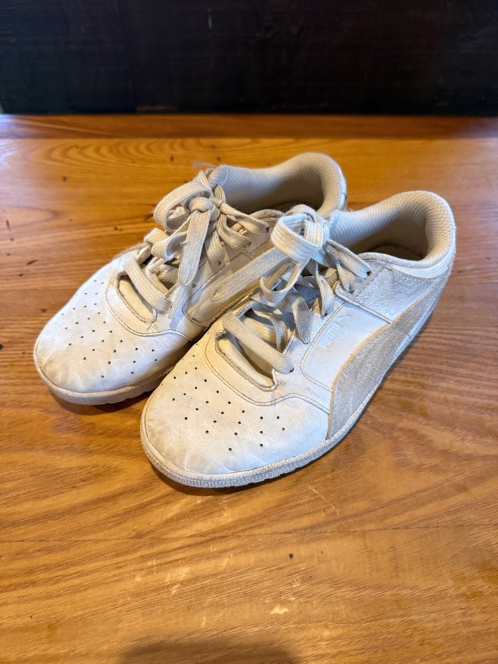 Puma Kids Beige/Tan Lace-Up Sneakers